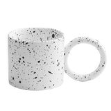 Nordic Style Ink Splatter Black and White Ceramic Mug - Personalized Breakfast Coffee Cow Cup, Couple Water Cup, Gift