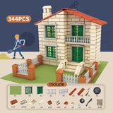 Mason Craftsman Handmade DIY Mini House Building Villa - Realistic Mini Brick Assembly Toy for Children to Build and Play
