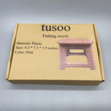Tusoo Fishing Stool - Durable Plastic, Compact Design, 9.3 x 7.5 x 7.9 Inches, Pink