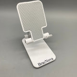 BracNova Adjustable smartphone and PC tablet stabilizers and mounts - Compatible with 4-11 Inch Devices, Plastic Mount, White, 12x7x3cm