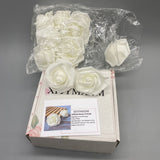 XFJYMXDM Artificial Flowers of Textile - EVA/VPE Foam, White, 6-7cm Diameter, 4cm Height