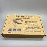 Lytmi cozysnug Audio Headphones with Microphone, Over-Ear Design, Passive Noise Cancellation, 4×6.4×7.8inches, White
