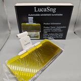 LucaSng Automobile windshield sunshades – 32×13.5cm, Yellow Acrylic Lens, Anti-Glare & UV Protection, Universal Fit with Adjustable Hook (18.5cm)