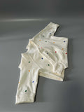 Rutoe Baby Bodysuits, Cotton Infant Onesies, 3-6 Months, White with Orange, Blue, and Red Polka Dot Pattern