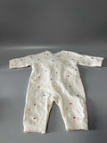 Rutoe Baby Bodysuits, Cotton Infant Onesies, 3-6 Months, White with Orange, Blue, and Red Polka Dot Pattern