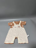 XINLYKID Baby Bodysuit, 66cm, Cotton, Brown Bear Design, Soft & Breathable Infant Romper for Boys and Girls