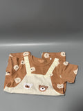 XINLYKID Baby Bodysuit, 66cm, Cotton, Brown Bear Design, Soft & Breathable Infant Romper for Boys and Girls