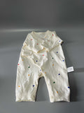 Rutoe Baby Bodysuits, Cotton Infant Onesies, 3-6 Months, White with Orange, Blue, and Red Polka Dot Pattern