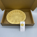Juooecux Baker's Bread Baskets - Yellow Wicker Baskets, 8x8x1.5 Inches, Perfect for Bread Proofing and Serving
