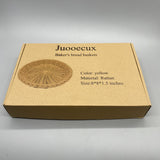 Juooecux Baker's Bread Baskets - Yellow Wicker Baskets, 8x8x1.5 Inches, Perfect for Bread Proofing and Serving