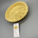 Juooecux Baker's Bread Baskets - Yellow Wicker Baskets, 8x8x1.5 Inches, Perfect for Bread Proofing and Serving