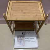 kalrin Bamboo Furniture, 2-Tier Bookshelf, Eco-Friendly Bamboo, 11.08x9x18.9 inches