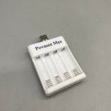 Povasee Max Battery Charger for AA/AAA Rechargeable Batteries, 4-Slot Fast Charger, 12V Output, 3-5 Hour Charging Time, Compact Design (6.5×2×8cm)