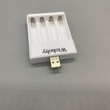 Wtohoby Battery Chargers, DC5V2A Input, DC12V Output, AA/AAA Rechargeable Batteries, 3-5 Hour Charge Time, 6.5×2×8cm, White