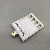Povasee Max Battery Charger for AA/AAA Rechargeable Batteries, 4-Slot Fast Charger, 12V Output, 3-5 Hour Charging Time, Compact Design (6.5×2×8cm)