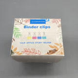 LUOFONTOO Binder Clips - 80 Pack (20 Each of Green, Pink, Yellow, Blue), 3x1.5x5.5 cm, Metal Clips for Office and Study Document Management