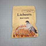 Licheers Bird Treats – 320g (4×80g), Premium Mixed Grains for Parrots, Canaries & Finches – 1200ml, 24-Month Shelf Life, Nutrient-Rich Formula