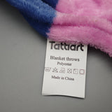 Tattiart Blanket Throw, 100x150cm Soft Polyester Throw Blanket, Multi-Color Design, Lightweight and Cozy for Couch, Bed, or Travel