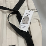 Bevgie Book Bags - White, Polyester, 14-inch, Durable and Stylish for School and Travel
