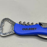 OULEGET Bottle Opener,Multifunctional 4-in-1 Bottle Opener, Plastic and Stainless Steel, Compact and Stylish,