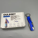 OULEGET Bottle Opener,Multifunctional 4-in-1 Bottle Opener, Plastic and Stainless Steel, Compact and Stylish,
