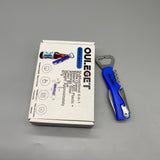 OULEGET Bottle Opener,Multifunctional 4-in-1 Bottle Opener, Plastic and Stainless Steel, Compact and Stylish,