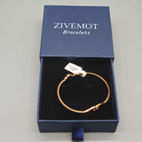 ZIVEMOT Bracelet – Titanium Steel, 18cm Length, 66mm Diameter, Zircon Inlay, Elegant & Fashionable Jewelry for Women