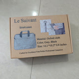 Le Suivant Briefcases - Oxford Cloth, Gray & Black, 14.2x10.2x0.8 Inches, Durable and Professional for Business and Travel