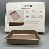 Onikcor Broiling Pan, Carbon Steel with Teflon Non-Stick Coating, Imported Coating, Heat & Wear Resistant, Easy to Clean, Integrated Forming, 17cm x 4.5cm x 22cm, Temperature Resistance -40°C to 230°C
