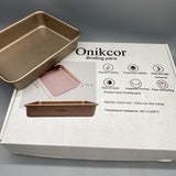 Onikcor Broiling Pan, Carbon Steel with Teflon Non-Stick Coating, Imported Coating, Heat & Wear Resistant, Easy to Clean, Integrated Forming, 17cm x 4.5cm x 22cm, Temperature Resistance -40°C to 230°C