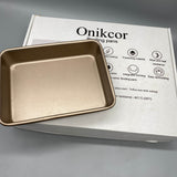 Onikcor Broiling Pan, Carbon Steel with Teflon Non-Stick Coating, Imported Coating, Heat & Wear Resistant, Easy to Clean, Integrated Forming, 17cm x 4.5cm x 22cm, Temperature Resistance -40°C to 230°C