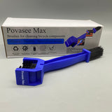 Povasee Max Brushes for Cleaning Bicycle Components, Double-Headed Design, ABS Material, 64g, Blue, Ideal for Chain, Sprocket, and Crankset Maintenance