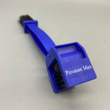 Povasee Max Brushes for Cleaning Bicycle Components, Double-Headed Design, ABS Material, 64g, Blue, Ideal for Chain, Sprocket, and Crankset Maintenance