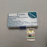 Eyusu Clothing Buttons - Resin Material, Assorted Black and White, Hole-Free Design, Sizes Ranging from 10mm to 25mm