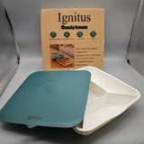 Ignitus Candy Box – 5-Compartment Plastic Storage, 26×27×6cm, Green Lid & White Interior, Durable & Food-Safe