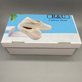 R&U Canvas Shoes - Casual, Work, and Sport Sneakers with Rubber Sole, White