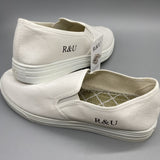 R&U Canvas Shoes - Casual, Work, and Sport Sneakers with Rubber Sole, White