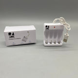 LI-ELECTRIC Chargers for batteries, 4-Slot Smart Charger with LED Indicator, 1.2V 250mA Output, 5V-1A Input, Compact Size 6.5x2x8 cm