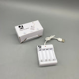 LI-ELECTRIC Chargers for batteries, 4-Slot Smart Charger with LED Indicator, 1.2V 250mA Output, 5V-1A Input, Compact Size 6.5x2x8 cm