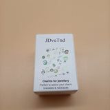 JDveTnd Charms for Jewelry, 31-Piece Set of Elegant Green Oil Drip Alloy Pendants with Floral, Plant, and Sea-inspired Designs