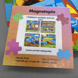 Magnetopia Children's Multiple Activity Toys, Wooden Puzzles for 3-6 Years Old, 4-Piece Set, 15×15×0.6cm, Brain Development