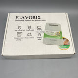 FLAVORIX Chopping Boards for Kitchen Use, Antibacterial & Mold-Resistant, 20×0.8×30cm, Non-Slip, Double-Sided, with Grinding Aid, Easy to Clean, Hanging Design, White