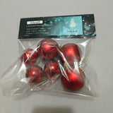Ahoall Christmas Tree Decorations - Set of 6 Red Ornaments, Each 3-5 cm, Perfect for Festive Displays