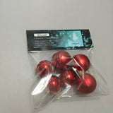 Ahoall Christmas Tree Decorations - Set of 6 Red Ornaments, Each 3-5 cm, Perfect for Festive Displays