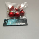 Ahoall Christmas Tree Decorations - Set of 6 Red Ornaments, Each 3-5 cm, Perfect for Festive Displays