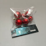 Ahoall Christmas Tree Decorations - Set of 6 Red Ornaments, Each 3-5 cm, Perfect for Festive Displays