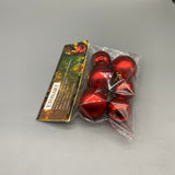 ETONART Christmas tree decorations [except confectionery and electric Christmas lights], 1.2-inch Plastic Ornaments, Red & Gold, Set of 6