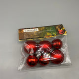 ETONART Christmas tree decorations [except confectionery and electric Christmas lights], 1.2-inch Plastic Ornaments, Red & Gold, Set of 6