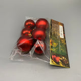 ETONART Christmas tree decorations [except confectionery and electric Christmas lights], 1.2-inch Plastic Ornaments, Red & Gold, Set of 6