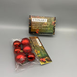ETONART Christmas tree decorations [except confectionery and electric Christmas lights], 1.2-inch Plastic Ornaments, Red & Gold, Set of 6